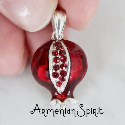 Pomegranate pendant Sterling silver 925