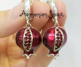 Ring red pomegranate Silver 925 red zircons