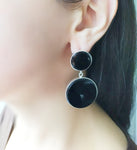 SILVER 925 Extra big earrings SILVER 925 black onyx jewelry
