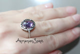 Delicate ring Silver 925 Light weight Purple jewelry