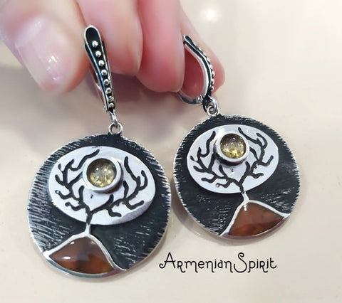 ARMENIAN jewelry 925 Earrings SILVER Tree with branches
