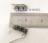 Statement ring Rose Flower jewelry SILVER 925 black zircon stones