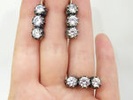 Statement ring Rose Flower jewelry SILVER 925 white zircon stones