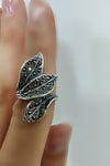 Leaf ring 925 SILVER Marcasite