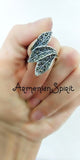 Leaf ring 925 SILVER Marcasite