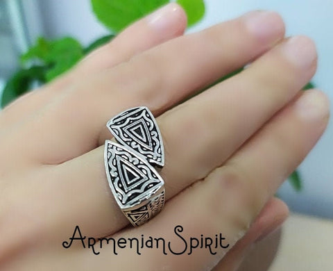 Statement rings Triangular traditional SILVER 925 Triangle ring
