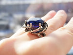 Blue topaz ring Set Sterling marcasite jewelry