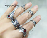 Double ring SILVER 925 Adjustable Armenian jewelry CHOOSE
