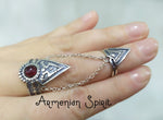 Double ring SILVER 925 Adjustable Armenian jewelry CHOOSE