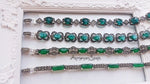 Bracelet marcasite jewelry Emerald green and grass green STERLING 925