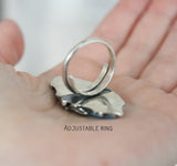 Natural turquoise ring Silver 925 Adjustable