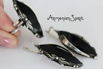 Black onyx ring Silver 925 gemstone Armenian jewelry floral