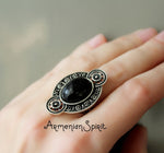 Silver 925 Long earrings Black onyx Jewelry
