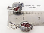 Earrings Pomegranate SILVER 925 zircon stones