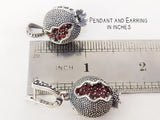 Earrings Pomegranate SILVER 925 zircon stones