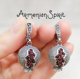 Earrings Pomegranate SILVER 925 zircon stones