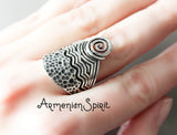 Statement ring traditional SILVER 925 eternity sign Bohemian ring band
