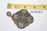 Marcasite pendant Extra large Marcasite necklace Sterling 925