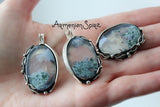 Earrings oval Silver 925 Transparent green Agate One in a kind