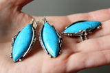 Real turquoise earrings Silver 925 Cabochon Gemstone