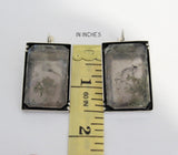 Jewelry Set Silver 925 green agate earrings and adjustable ring