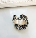 Armenian jewelry set Silver 925 Round earrings with English lock and adjustable ring