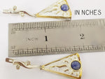 Gold and silver 925 earrings blue lapis lazuli