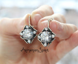 Wedding ring 925 Silver white zircon crystal diamond shape
