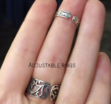 Double ring silver 925 real turquoise Bohemian light blue