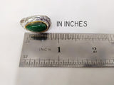 Gold and silver 925 SET earrings and Ring Malachite gemstone