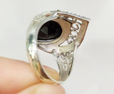 Black onyx Marcasite earrings Silver 925