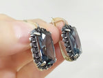 Blue topaz earrings Silver 925 Navy blue jewelry Luxury