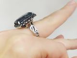 Blue topaz earrings Silver 925 Navy blue jewelry Luxury