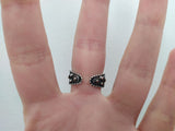 Goth jewelry women Earrings and ring adjustable STERLING SILVER 925
