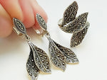Leaf ring 925 SILVER Marcasite