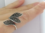 Leaf ring 925 SILVER Marcasite