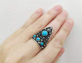 Goth women gift lab turquoise light blue Sterling silver 925