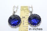 Blue jewelry set Silver 925 ring earrings zircon stone