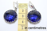 Blue jewelry set Silver 925 ring earrings zircon stone