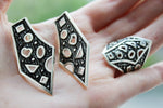 Gothic ring Silver 925 black band rings women men