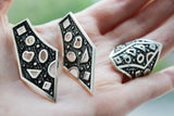 Gothic ring Silver 925 black band rings women men