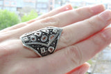Gothic ring Silver 925 black band rings women men