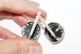 Black onyx jewelry Silver 925 Earrings women Royal