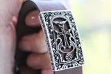 Real leather bracelet with Silver cross 925 Armenian alphabet Letters Armenian