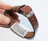 Real leather bracelet with Silver cross 925 Armenian alphabet Letters Armenian