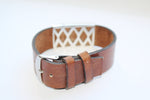 Armenian jewelry Genuine leather men bracelet with Silver cross 925