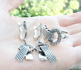 Women Jewelry set 925 Silver ring and earrings