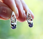 Tiny ring purple zircon stone 925 Silver Small jewelry