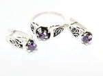 Tiny ring purple zircon stone 925 Silver Small jewelry