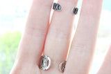 Double ring silver 925 black onyx Designer jewels spring Adjustable